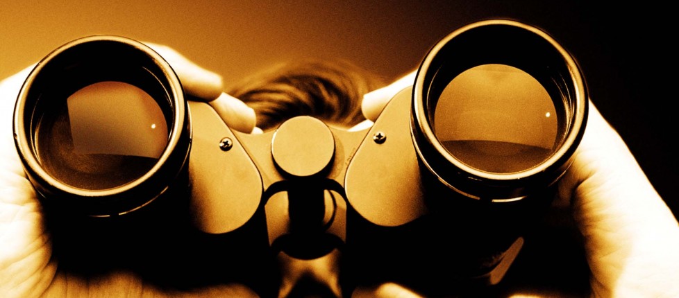 Businessman Using Binoculars